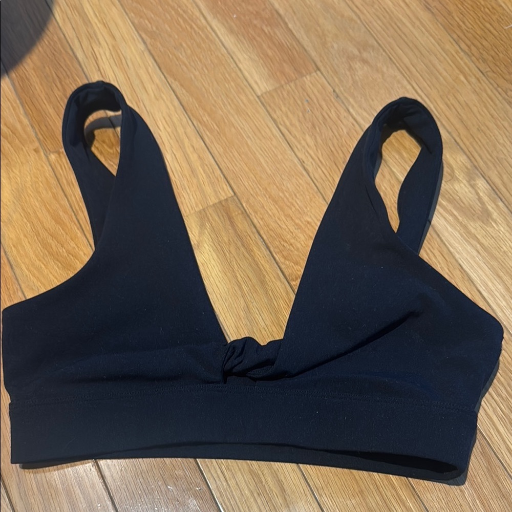 L*Space Black Knotted Sports Bra Size S
